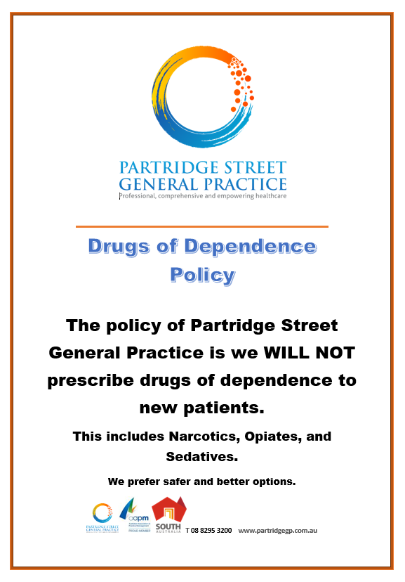 Partridge Street General Practice drugs of dependence policy
